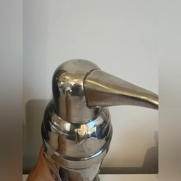 Pottery Barn Viski Penguin Cocktail Shaker with Strainer, Stainless Steel - Picture 2 of 12
